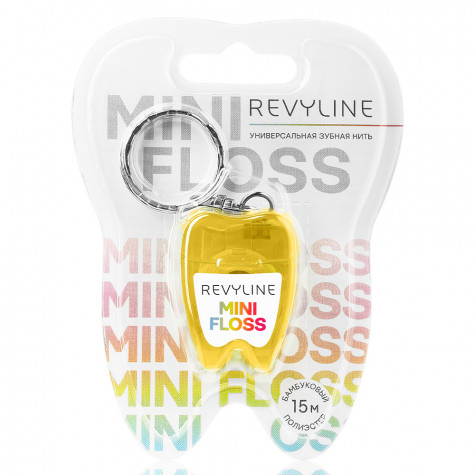 Зубная нить вощеная Revyline floss mini полиэстер с бамбуковым углем, 15 m